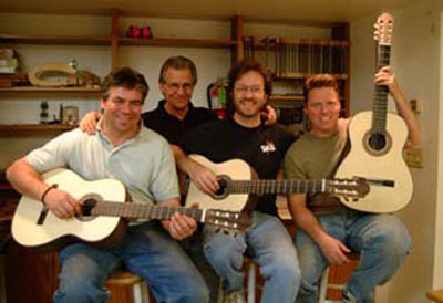 hands-on guitar buiding new luthiers with their own guitars